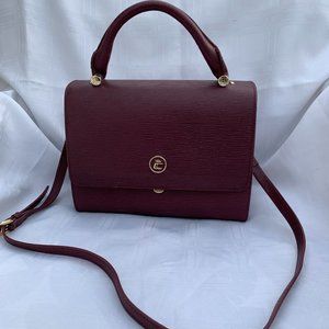 Carmim Luxury Handbags Purple Plum Leather Handbag w/Strap